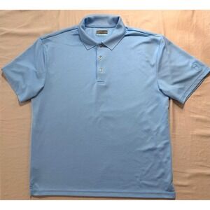 PGA Tour Mens XL Light Blue Short Sleeve Golf Polo Shirt Airflux